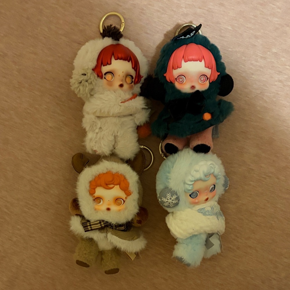 SKULL PANDA Doll Keychains Set